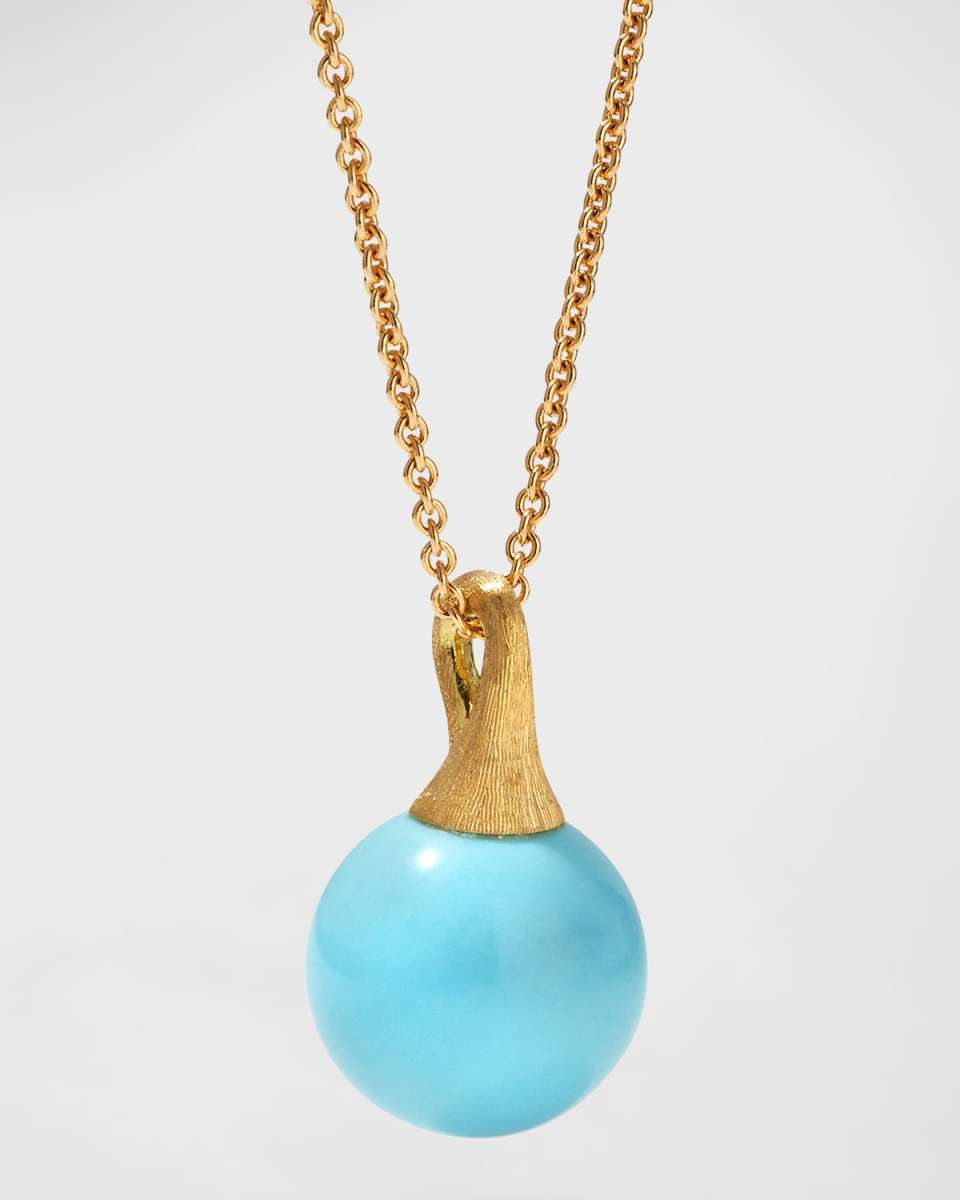 18K Africa Turquoise Pendant Necklace